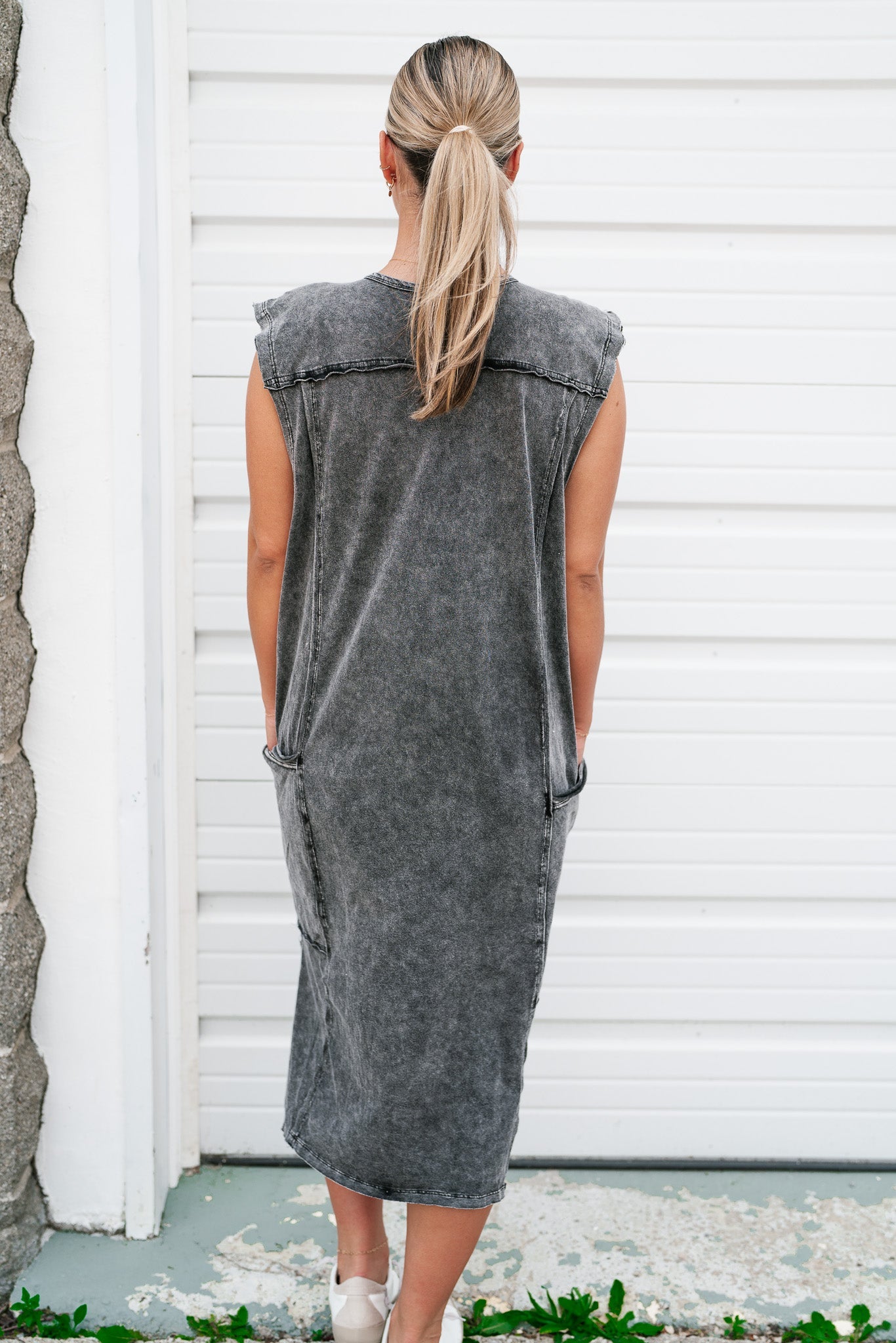 Mineral Wash Midi Dress