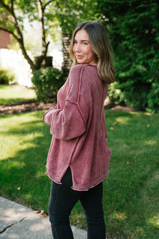 Ready to Go Knit Sweater - Soft Burgundy