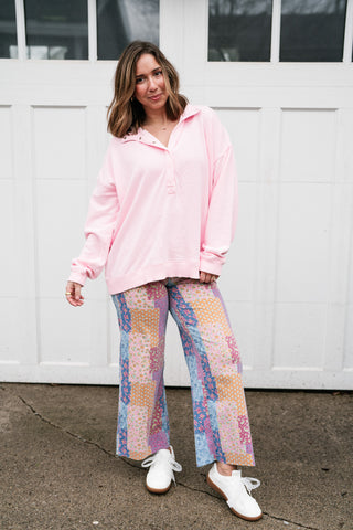 Morning Stroll Quarter-Button Pullover