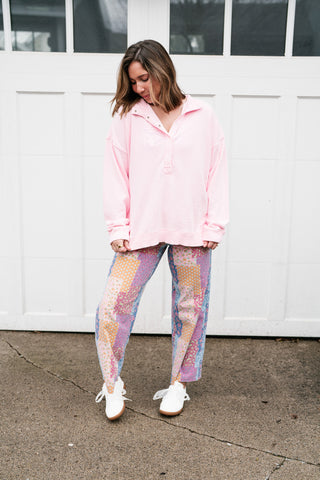 Morning Stroll Quarter-Button Pullover