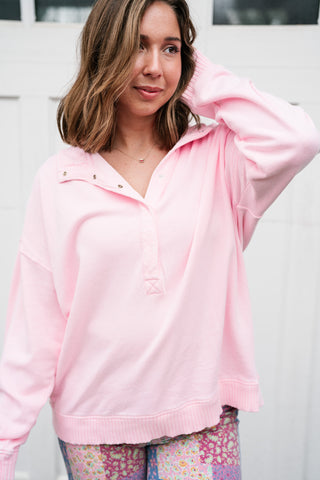 Morning Stroll Quarter-Button Pullover