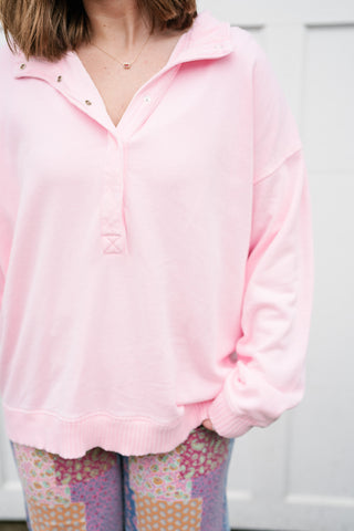 Morning Stroll Quarter-Button Pullover