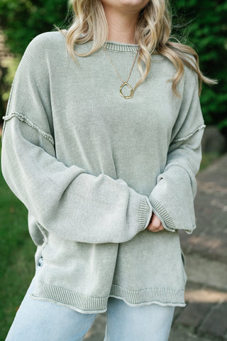 Ready to Go Knit Sweater - Light Sage