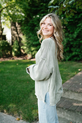 Ready to Go Knit Sweater - Light Sage