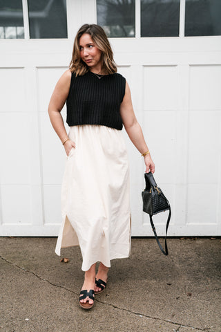 Sandstone Layered Dress - Black