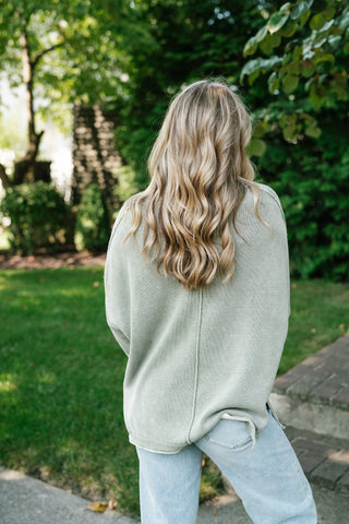 Ready to Go Knit Sweater - Light Sage
