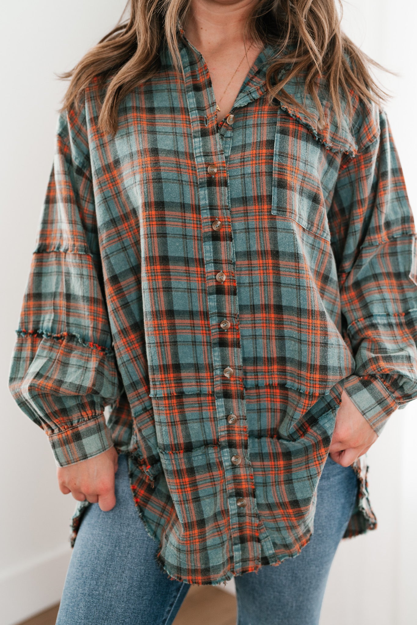 Alyssa Plaid Flannel - Vintage Teal