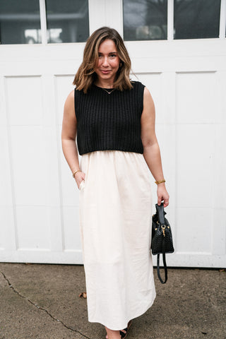 Sandstone Layered Dress - Black