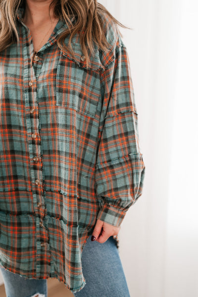 Alyssa Plaid Flannel - Vintage Teal