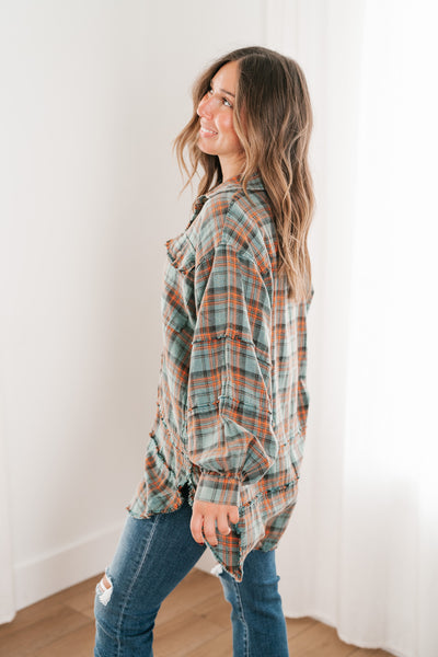 Alyssa Plaid Flannel - Vintage Teal