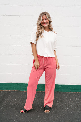 Estelle Textured  Button Front Top