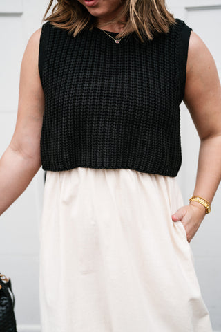 Sandstone Layered Dress - Black