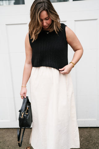 Sandstone Layered Dress - Black