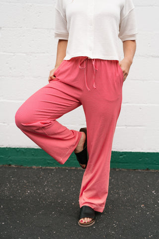 Quinn Pinstriped Pants - Red