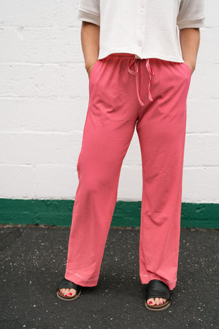 Quinn Pinstriped Pants - Red