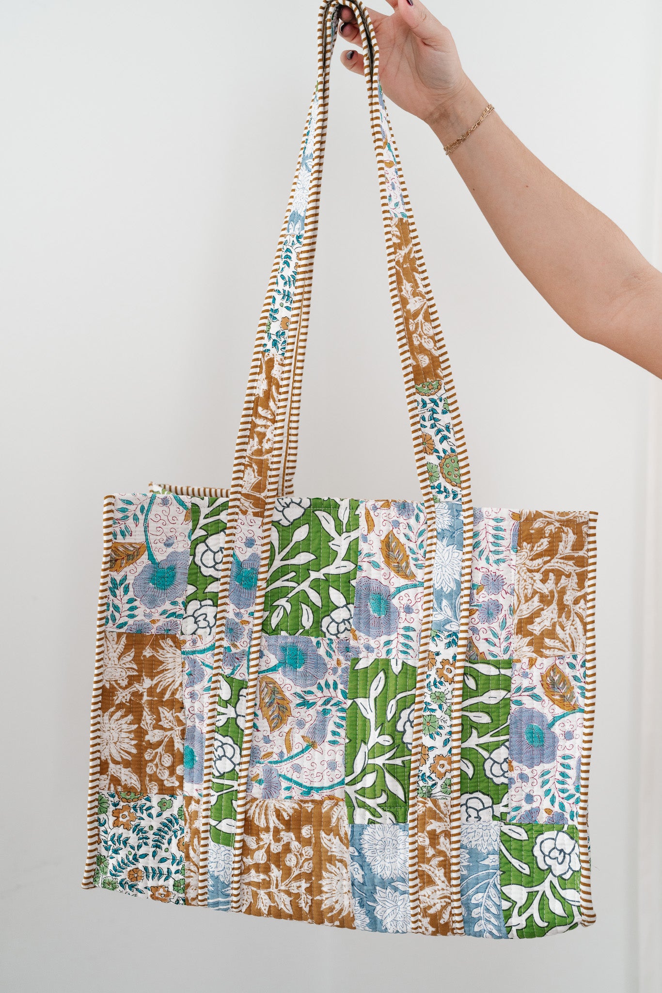 West Side Patchwork Tote Bag - Blue