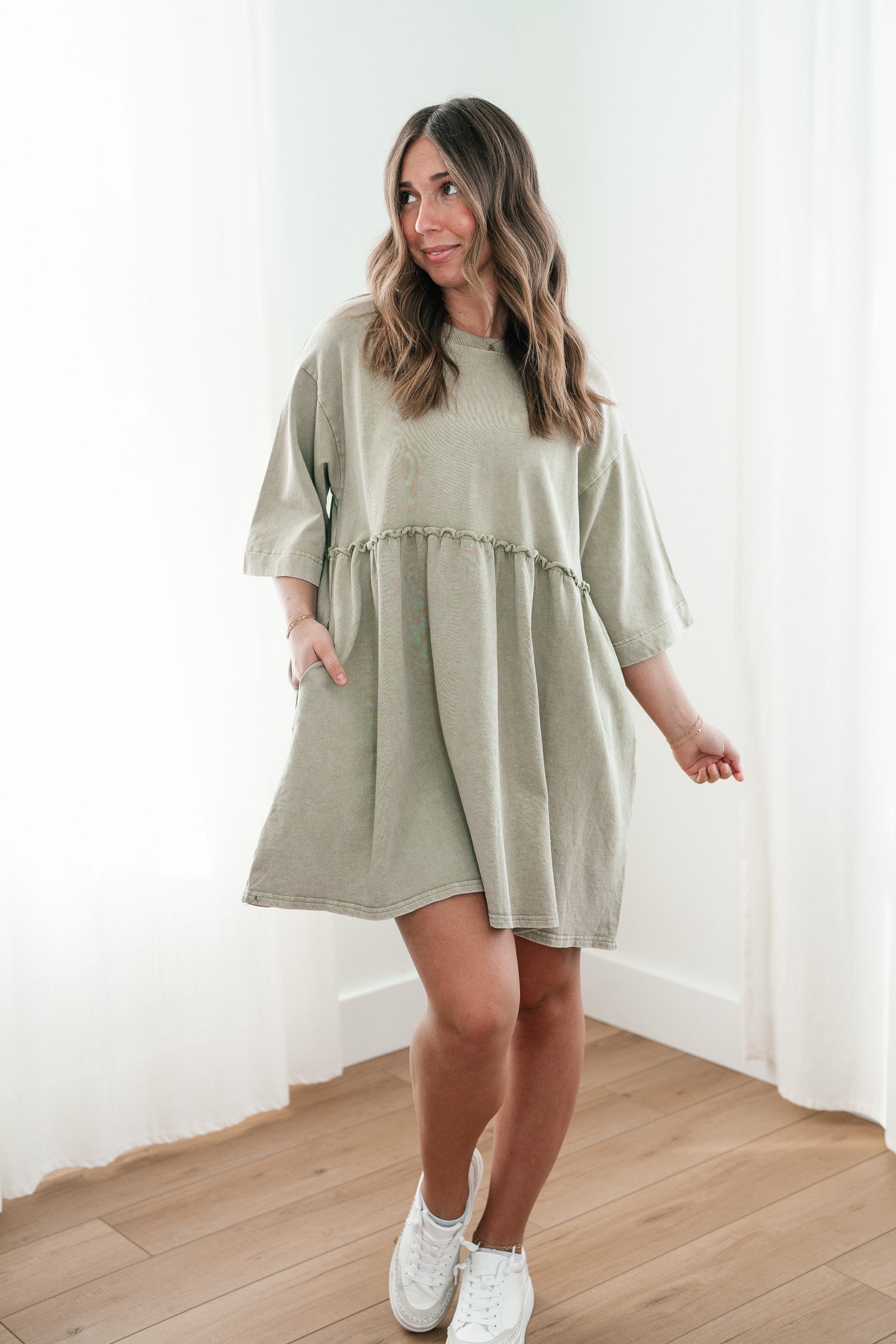 Wild & Free Mineral Wash Babydoll Dress