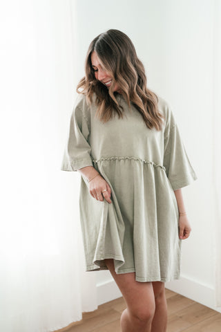 Wild & Free Mineral Wash Babydoll Dress