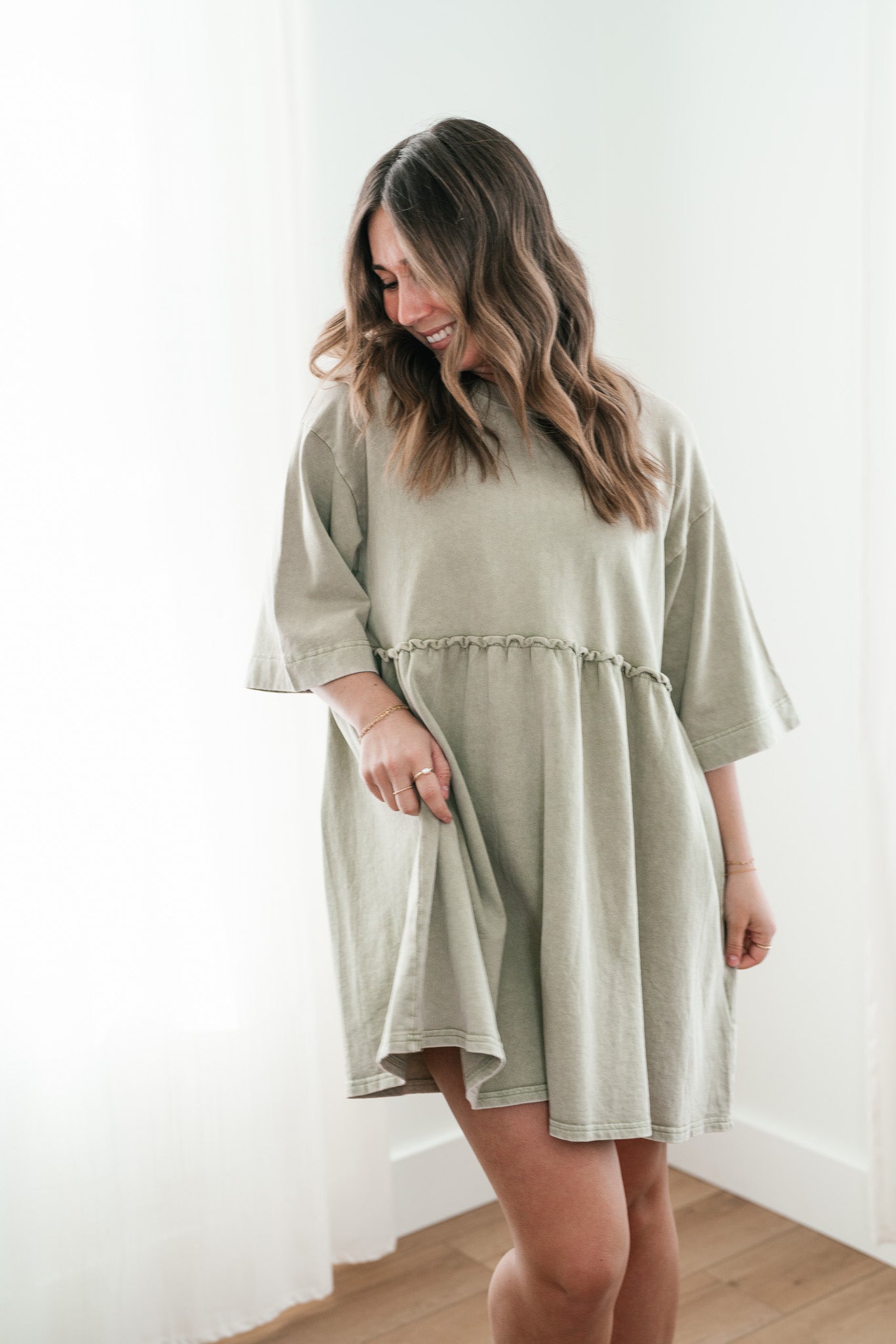 Wild & Free Mineral Wash Babydoll Dress