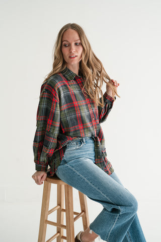Weekend Wanderer Oversized Flannel - Ash