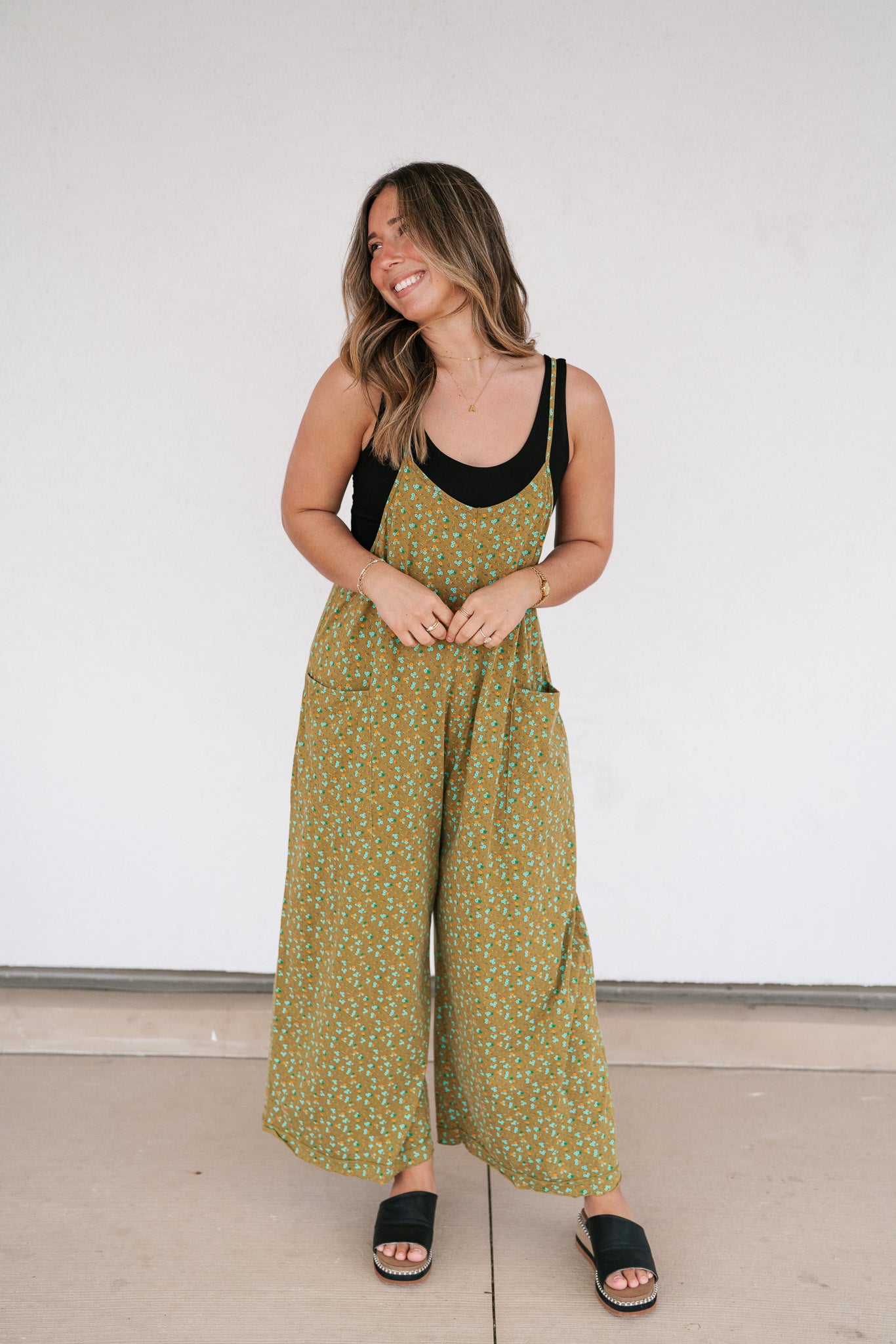 Dreamscape Floral Jumpsuit - Kiwi