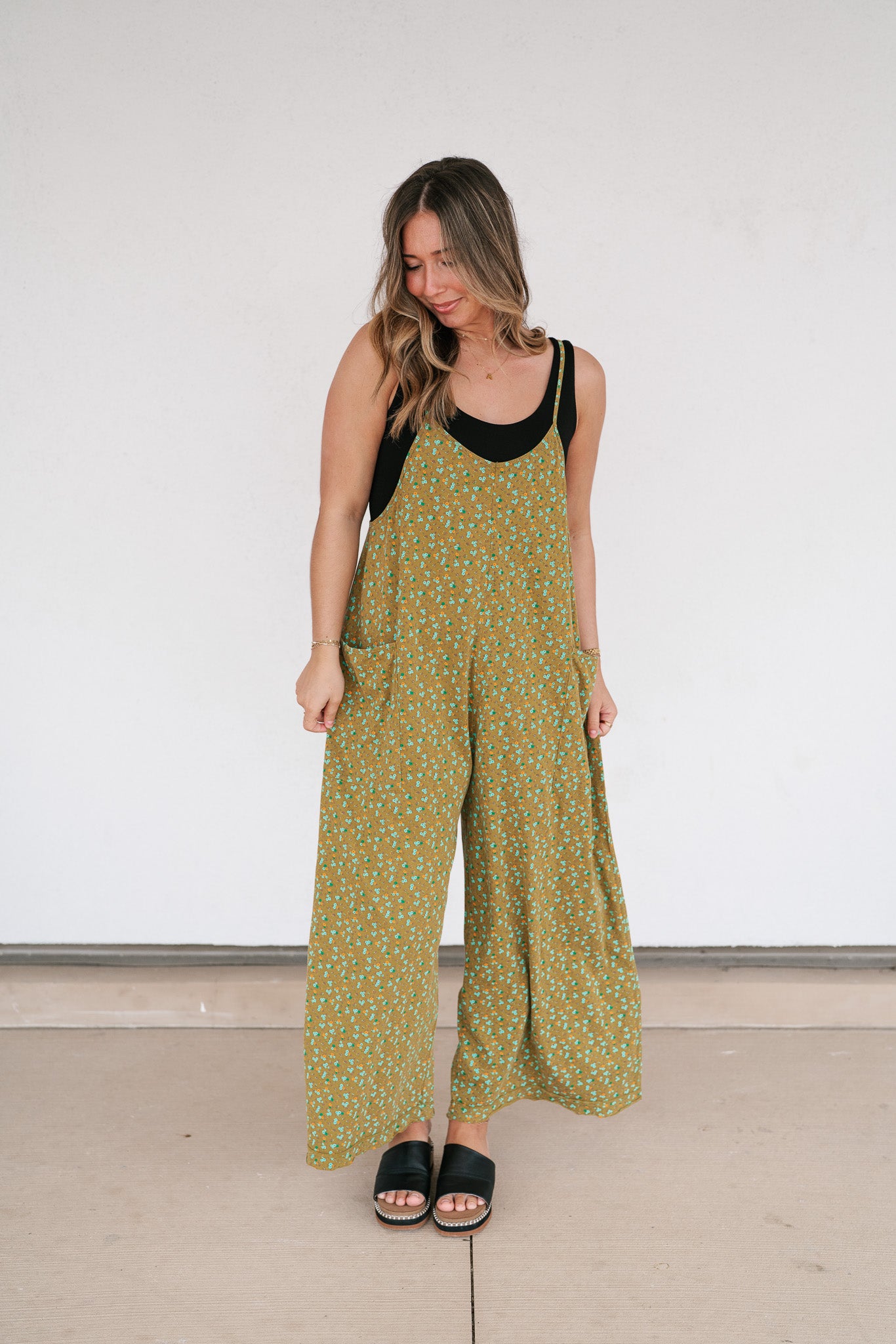 Dreamscape Floral Jumpsuit - Kiwi