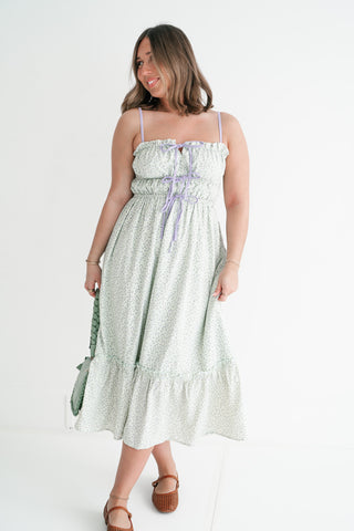 Sweet Chapter Tie Front Midi Dress