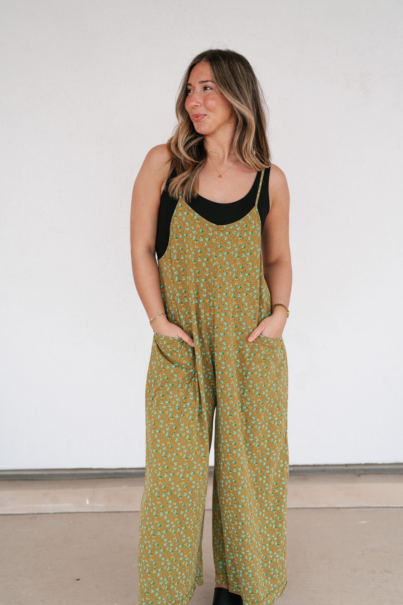 Dreamscape Floral Jumpsuit - Kiwi