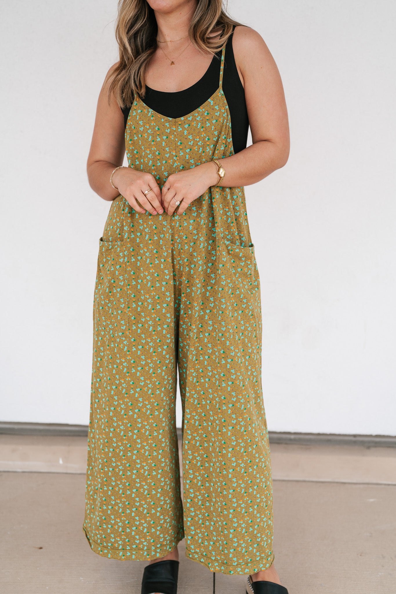Dreamscape Floral Jumpsuit - Kiwi