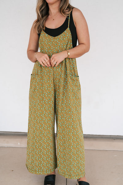 Dreamscape Floral Jumpsuit - Kiwi