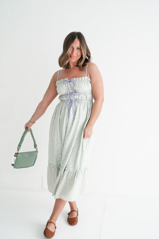 Sweet Chapter Tie Front Midi Dress