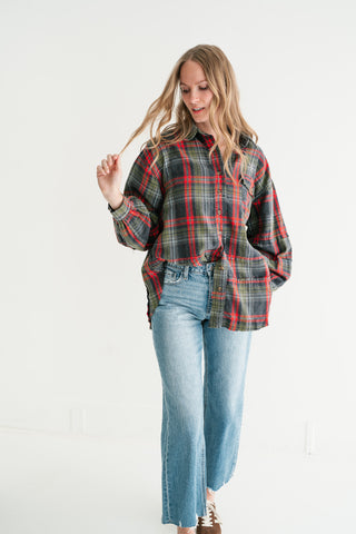 Weekend Wanderer Oversized Flannel - Ash