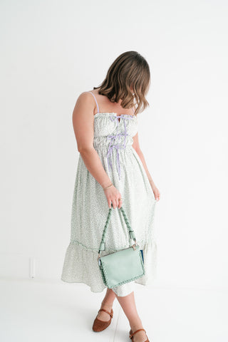 Sweet Chapter Tie Front Midi Dress