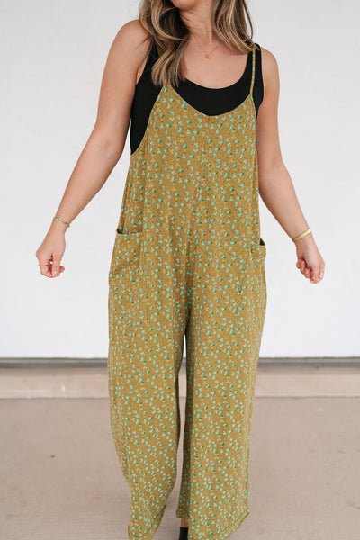 Dreamscape Floral Jumpsuit - Kiwi