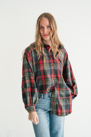 Weekend Wanderer Oversized Flannel - Ash