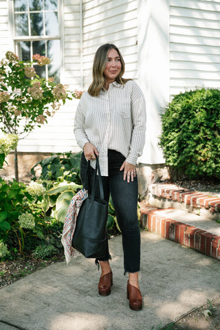 Avery Stripe Collared Button Up