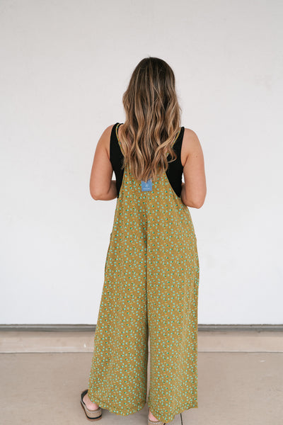 Dreamscape Floral Jumpsuit - Kiwi