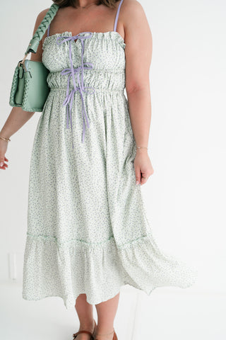 Sweet Chapter Tie Front Midi Dress