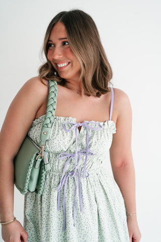 Sweet Chapter Tie Front Midi Dress