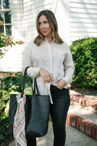 Avery Stripe Collared Button Up