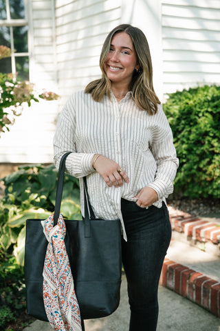 Avery Stripe Collared Button Up