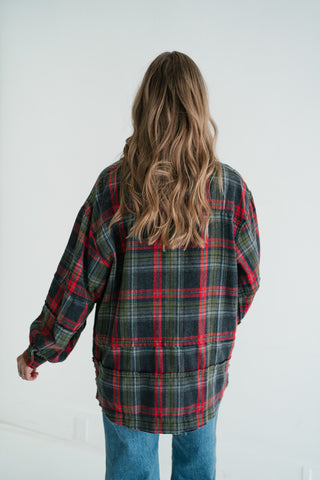 Weekend Wanderer Oversized Flannel - Ash