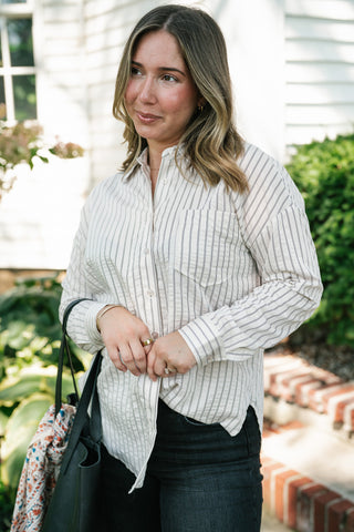 Avery Stripe Collared Button Up