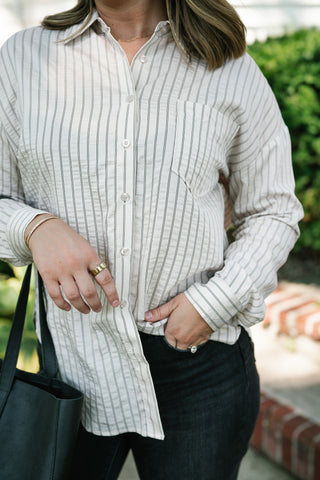 Avery Stripe Collared Button Up