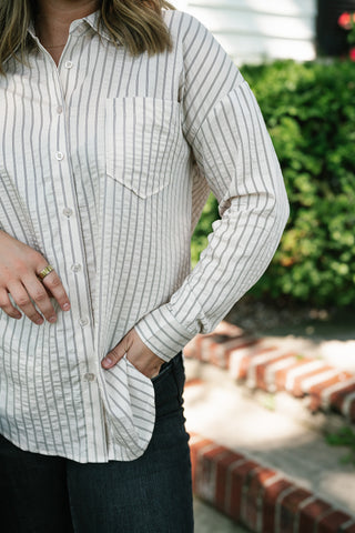 Avery Stripe Collared Button Up