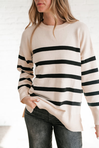 All About The Knits Striped Sweater