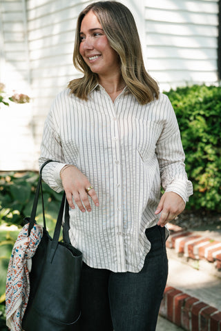 Avery Stripe Collared Button Up