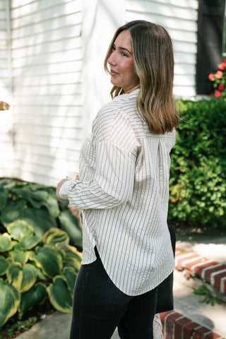 Avery Stripe Collared Button Up
