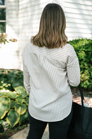 Avery Stripe Collared Button Up