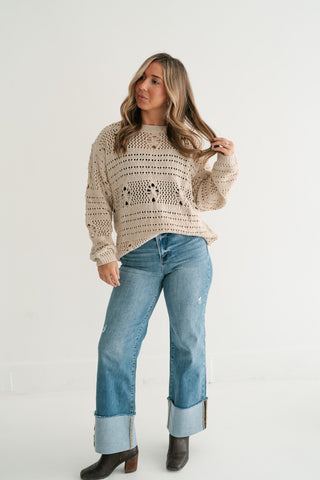 Sunday Stroll Textured Sweater Top